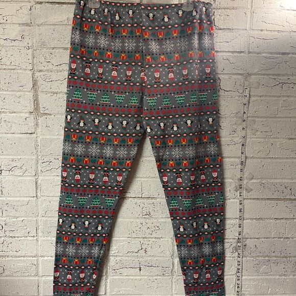 Christmas Holiday Santa Christmas Tree Leggings Xl 15/17 - Picture 4 of 10